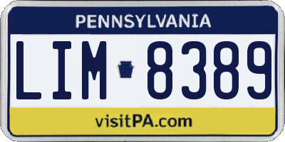 PA license plate LIM8389