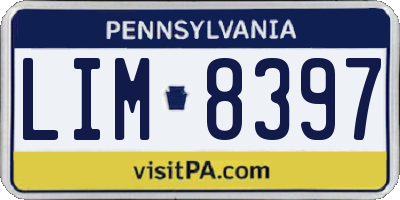 PA license plate LIM8397