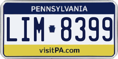 PA license plate LIM8399