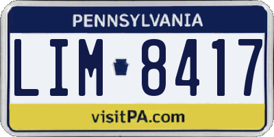 PA license plate LIM8417