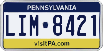 PA license plate LIM8421