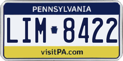 PA license plate LIM8422