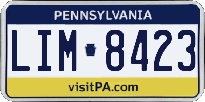PA license plate LIM8423