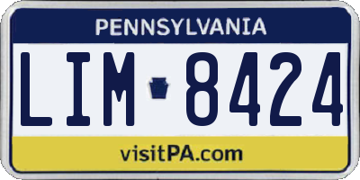 PA license plate LIM8424