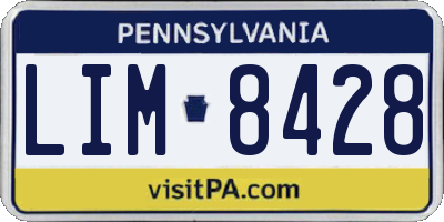 PA license plate LIM8428