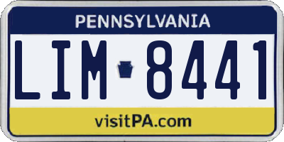 PA license plate LIM8441