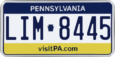 PA license plate LIM8445