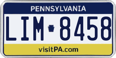 PA license plate LIM8458
