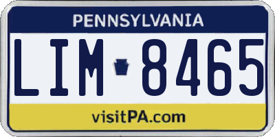 PA license plate LIM8465