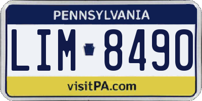 PA license plate LIM8490