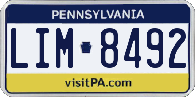 PA license plate LIM8492
