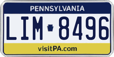 PA license plate LIM8496