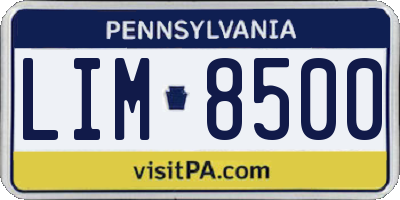 PA license plate LIM8500