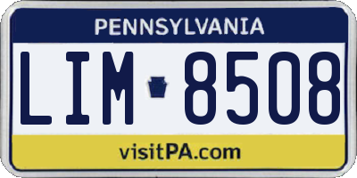 PA license plate LIM8508
