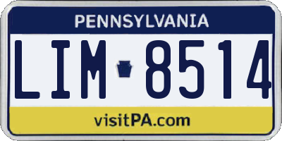 PA license plate LIM8514