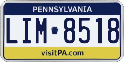 PA license plate LIM8518