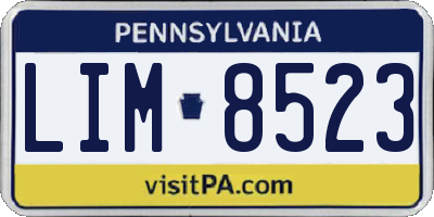 PA license plate LIM8523
