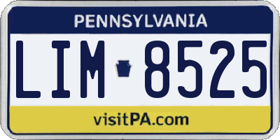 PA license plate LIM8525