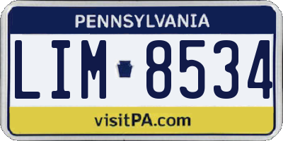 PA license plate LIM8534