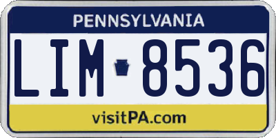 PA license plate LIM8536