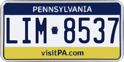 PA license plate LIM8537