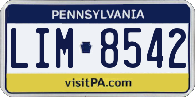 PA license plate LIM8542