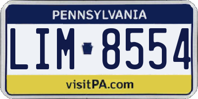 PA license plate LIM8554