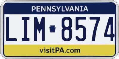 PA license plate LIM8574