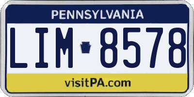 PA license plate LIM8578