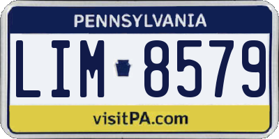 PA license plate LIM8579