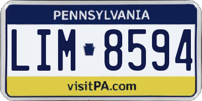 PA license plate LIM8594
