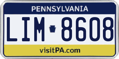 PA license plate LIM8608