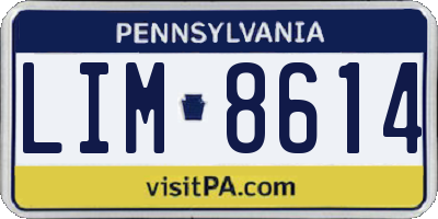 PA license plate LIM8614