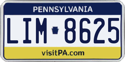 PA license plate LIM8625