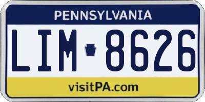 PA license plate LIM8626