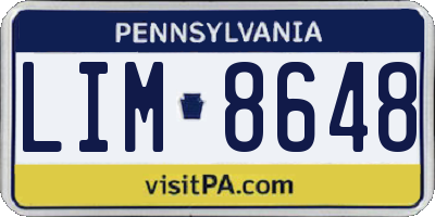 PA license plate LIM8648