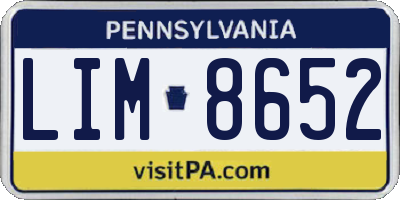 PA license plate LIM8652