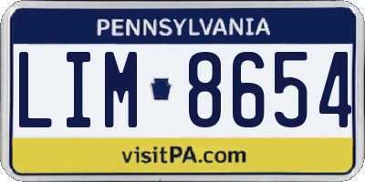 PA license plate LIM8654