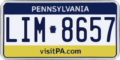 PA license plate LIM8657