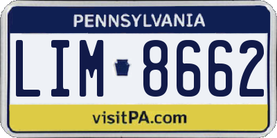 PA license plate LIM8662