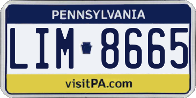 PA license plate LIM8665