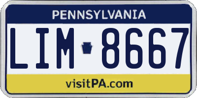 PA license plate LIM8667