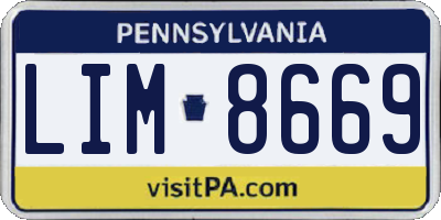 PA license plate LIM8669