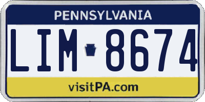 PA license plate LIM8674