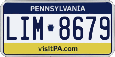 PA license plate LIM8679
