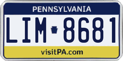PA license plate LIM8681