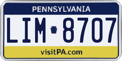 PA license plate LIM8707