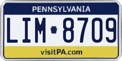 PA license plate LIM8709