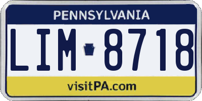 PA license plate LIM8718