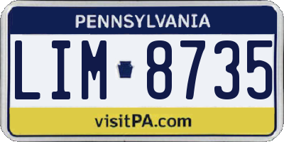 PA license plate LIM8735